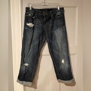 Joe's Jeans Midnight Blue Ripped EX Boyfriend cropped jeans